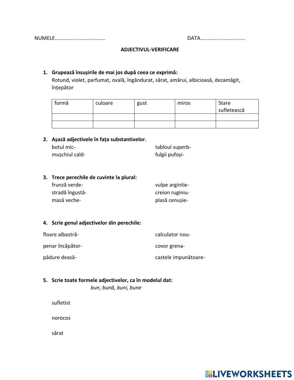 Adjectivul-verificare Adjectivul-verificare