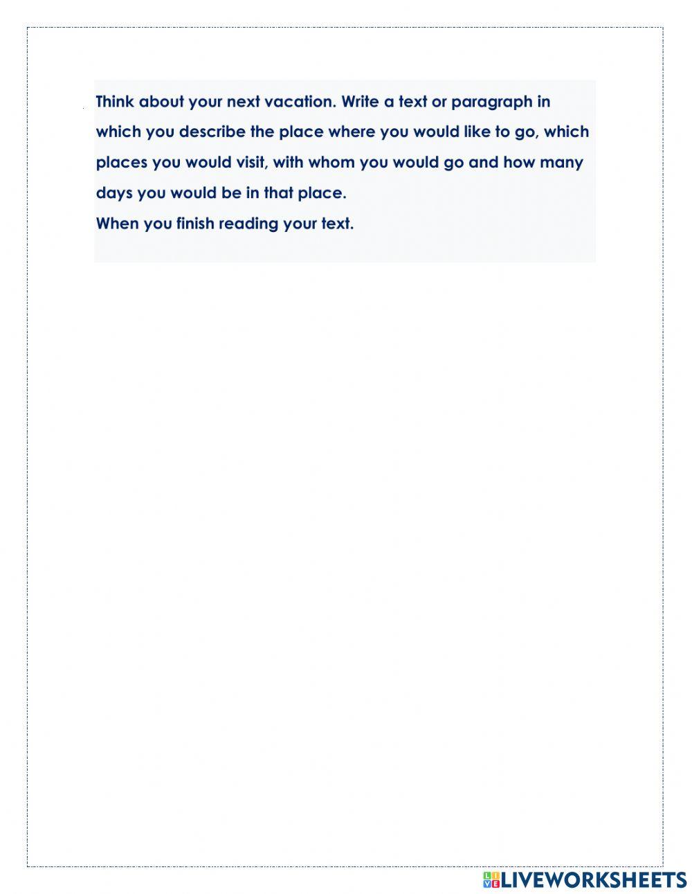 Talking about the vacation