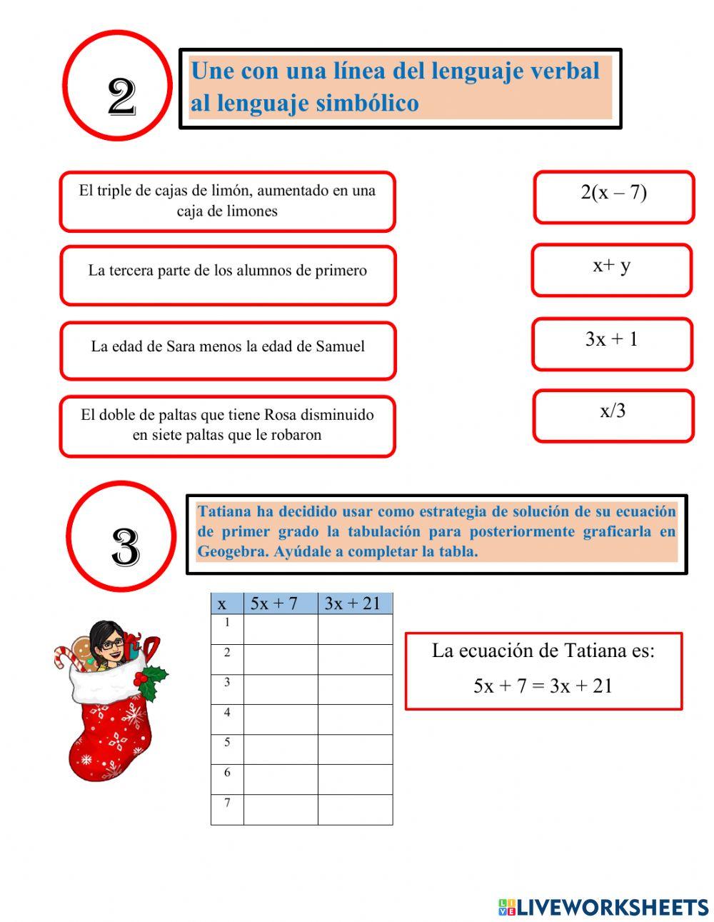 Examen final ecuaciones de primer grado
