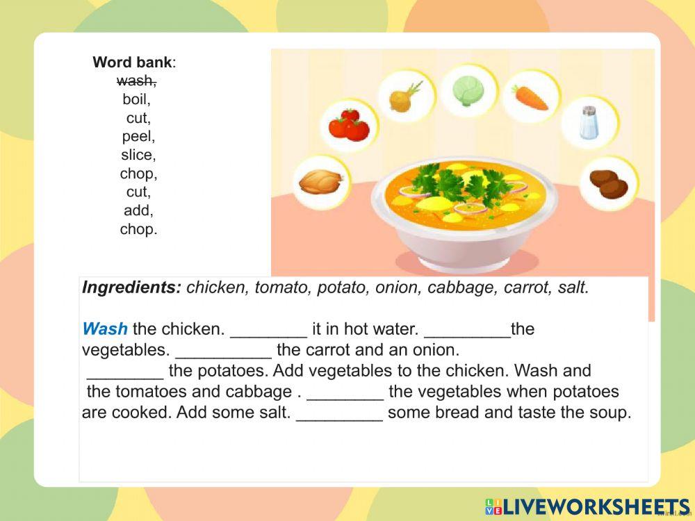 Cooking verbs