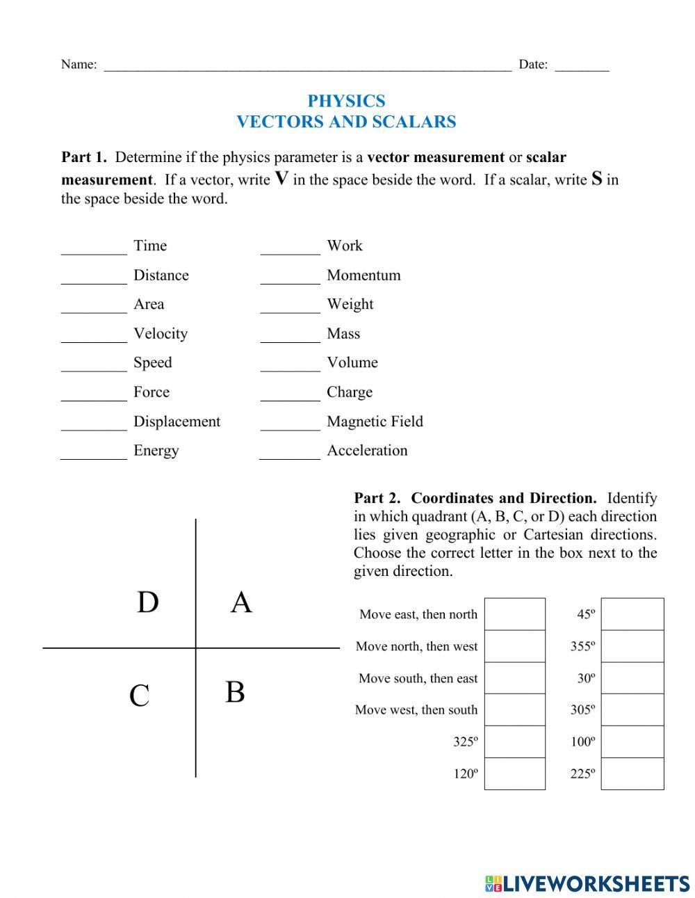 Sp2023 Vectors and Scalars Review Jason Ritchie