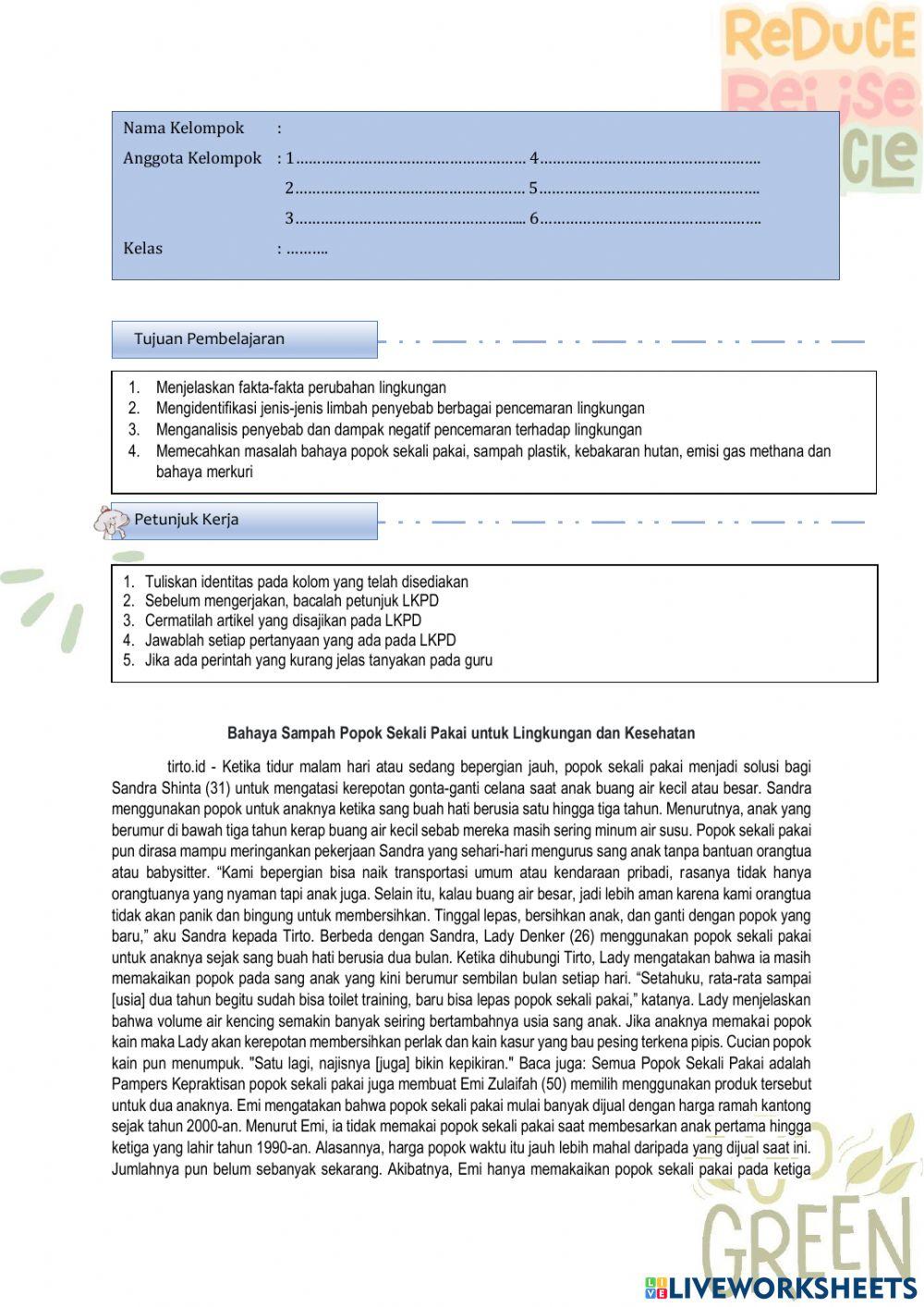 Bahaya popok sekali pakai