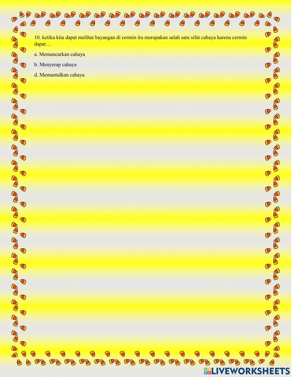 Sifat-sifat cahaya dan keterkaitannya dengan indra penglihatan