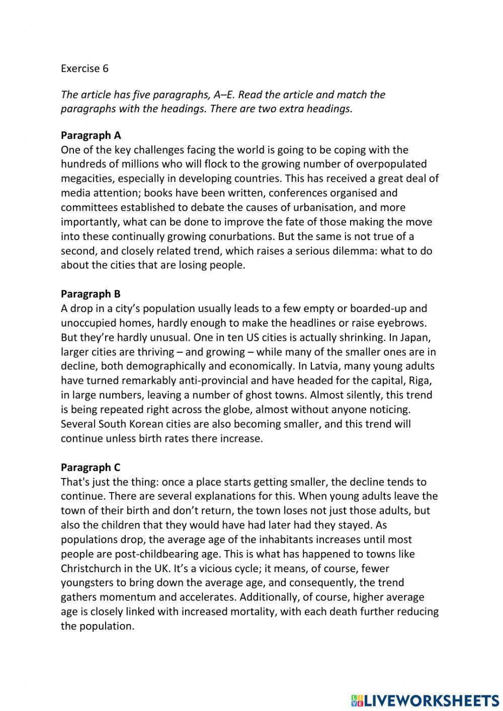 IE3, Unit 1, Reading, Exercise 6