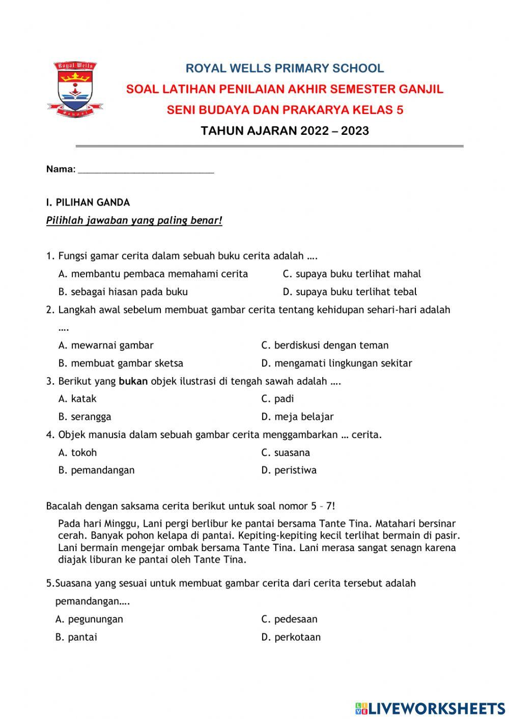 Soal latihan pas 1