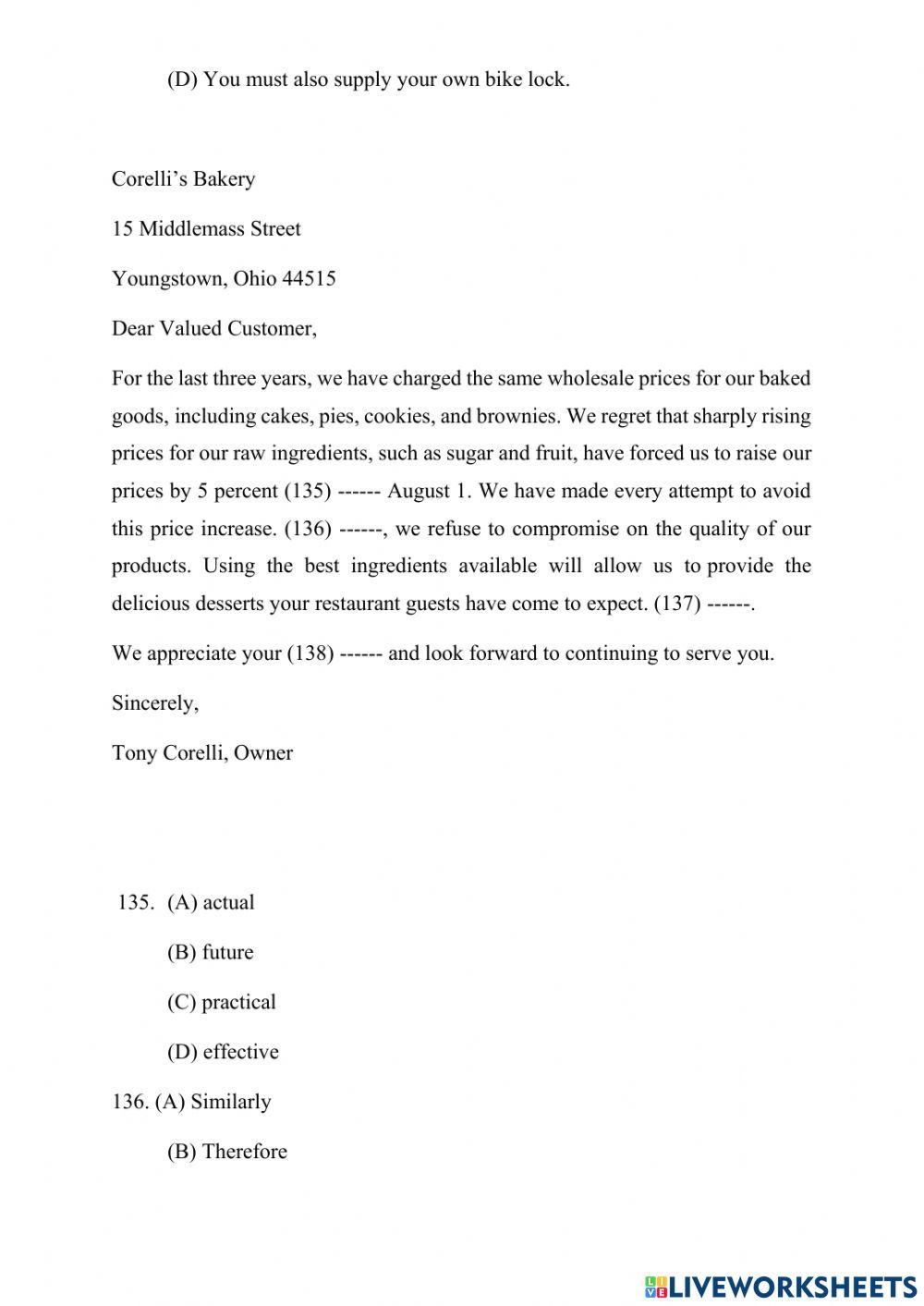 Practice test 1. part 6