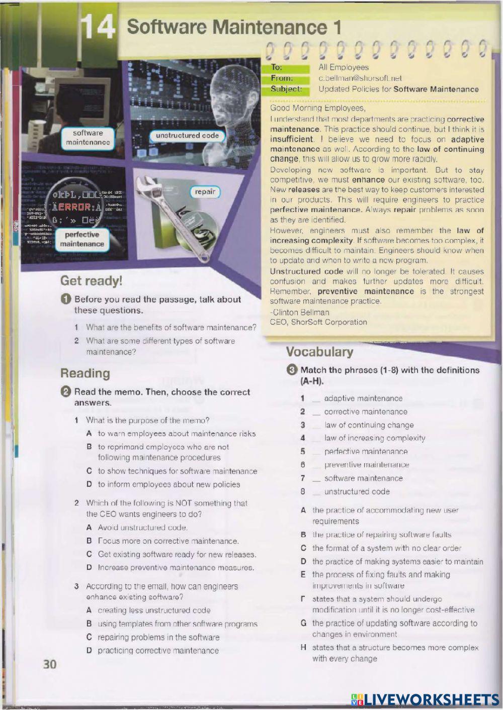 COMPUTER MAINTENANCE WORKSHEET visual data 3