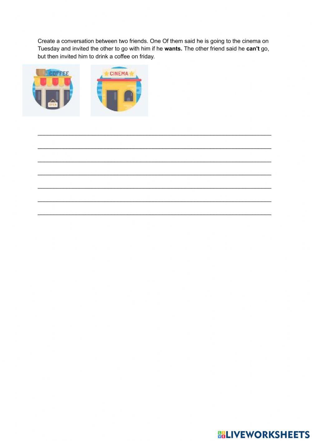 Perífrasis verbal-me gusta-lugares de la ciudad-invitaciones