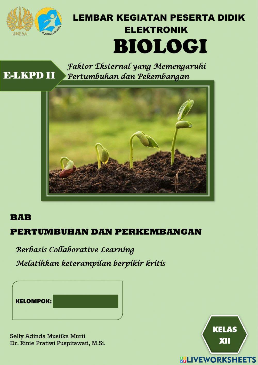 E-LKPD Pertumbuhan dan Perkembangan 2.