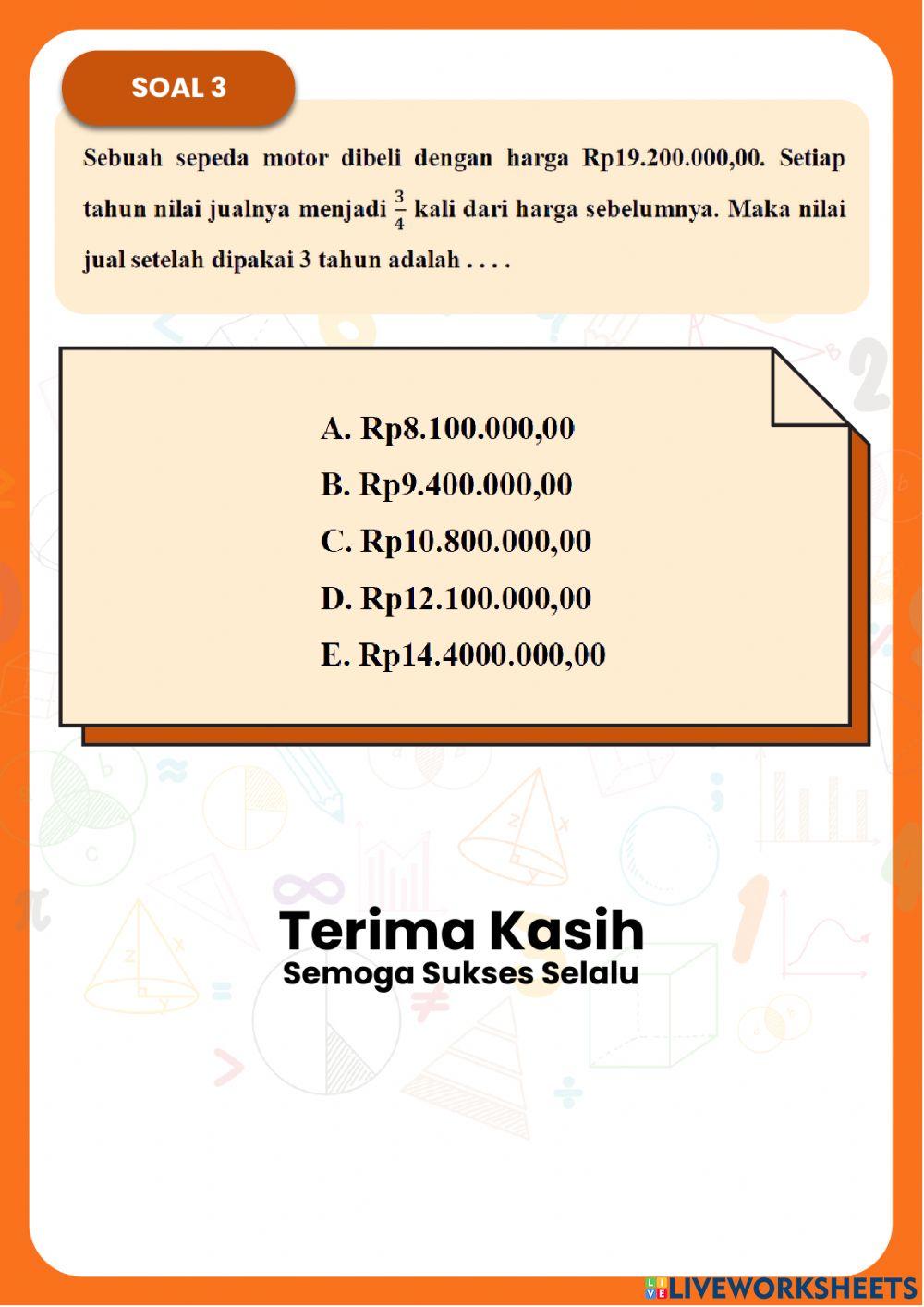 Pre test Barisan Geometri