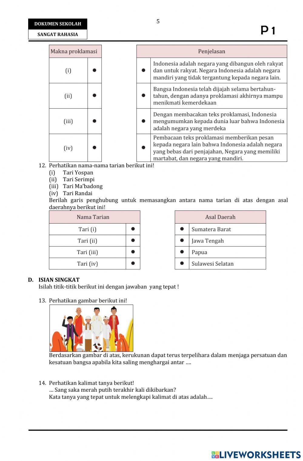 Soal PAS Tema 2 Kelas 6