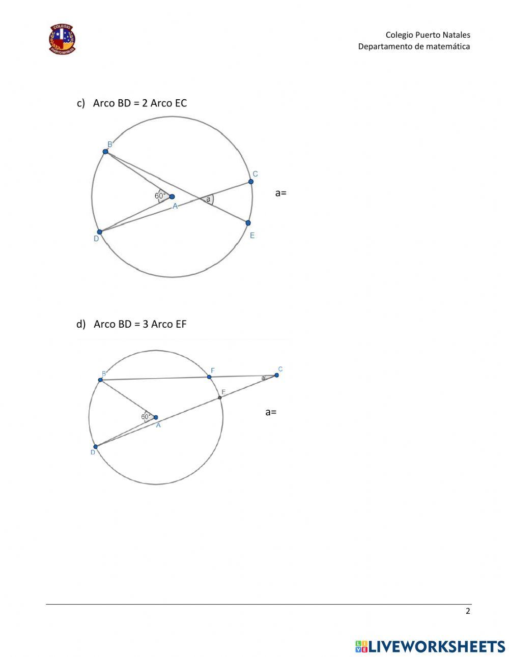 Circunferencia, segmentos y angulos