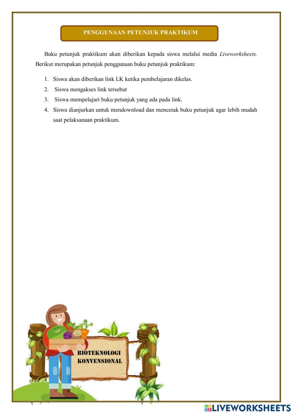 Buku Petunjuk Praktikum Biologi Konvensional