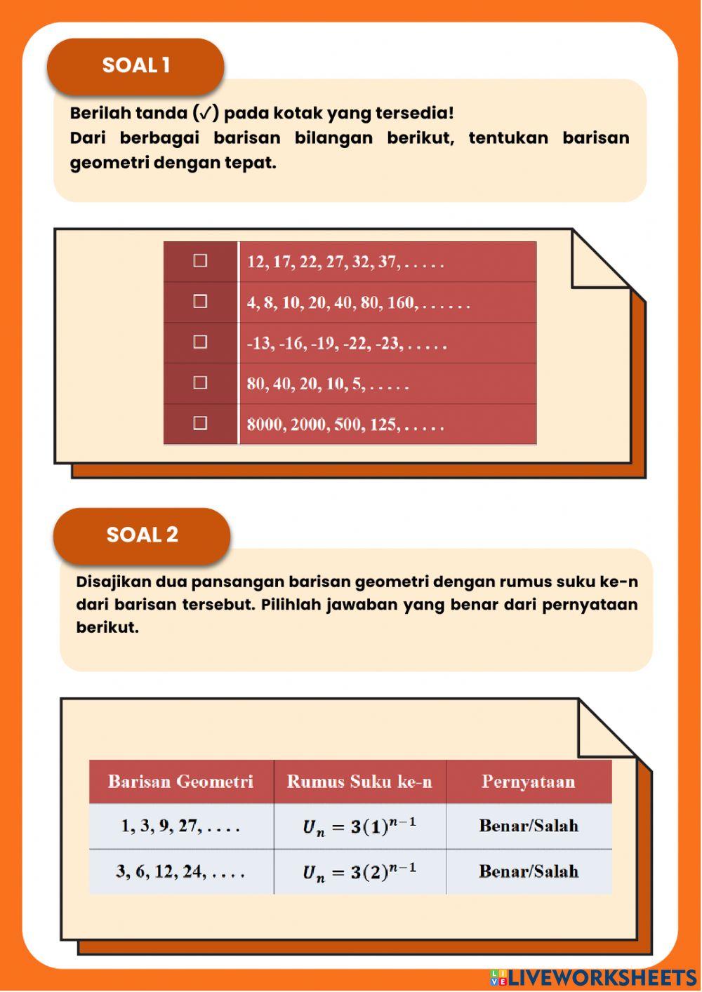 Post Test Barisan Geometri