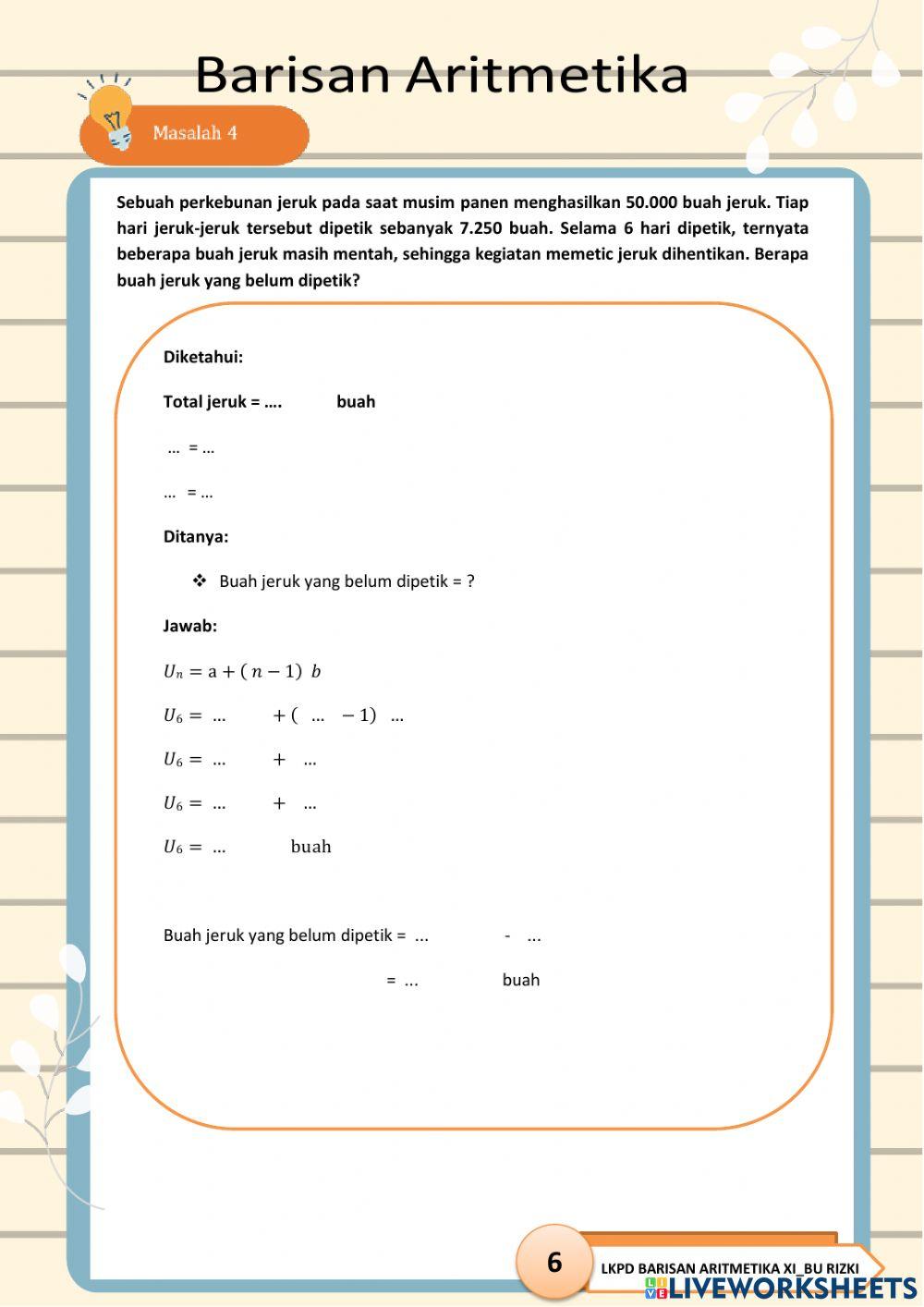 LKPD Barisan Aritmetika 3