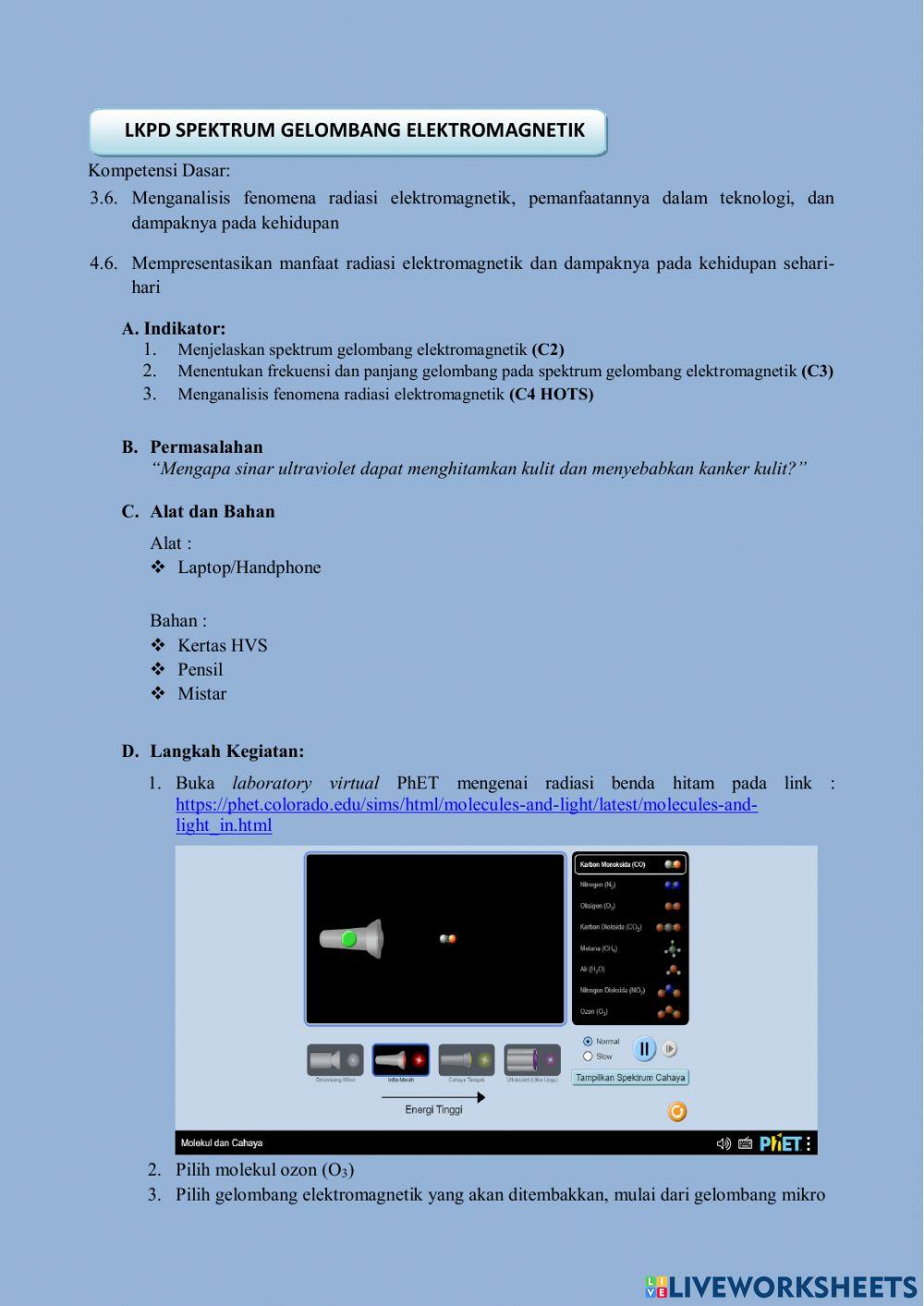 Lkpd spektrum gelombang elektromagnetik