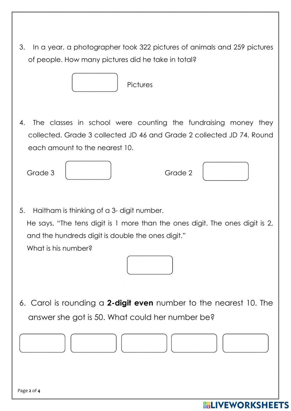 Math competition 4 of  4