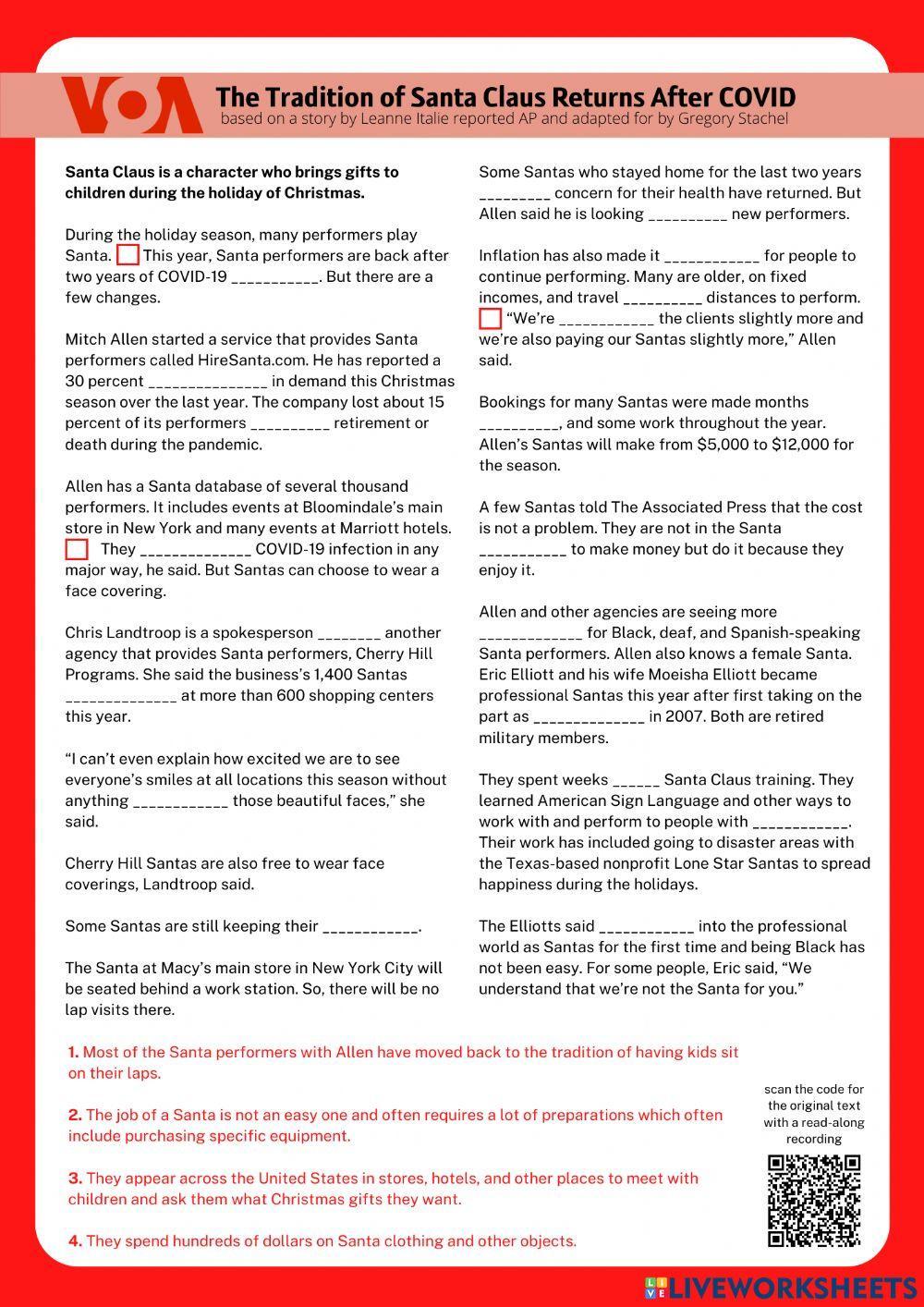 VoA: The Tradition of Santa Claus Returns After COVID