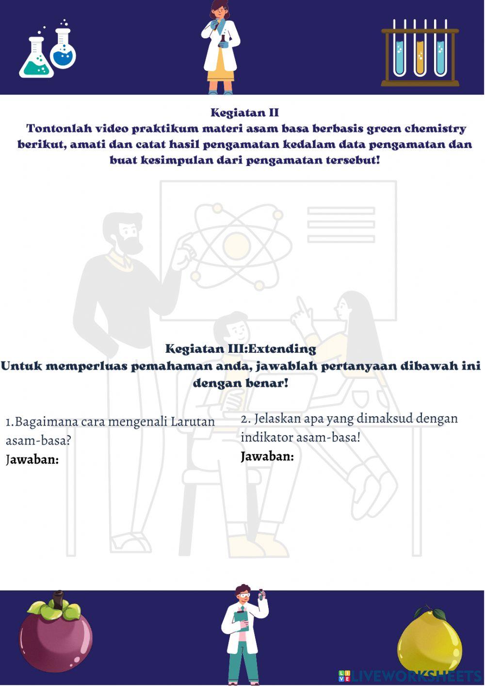 E-LKPD Praktikum Asam Basa berbasis Green Chemistry
