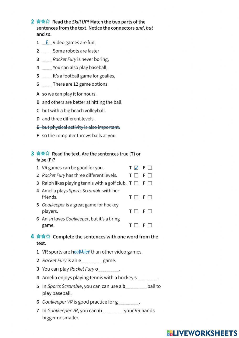 Reading comprehension 1st eso