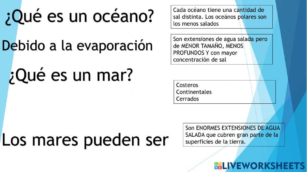 Los océanos y los mares