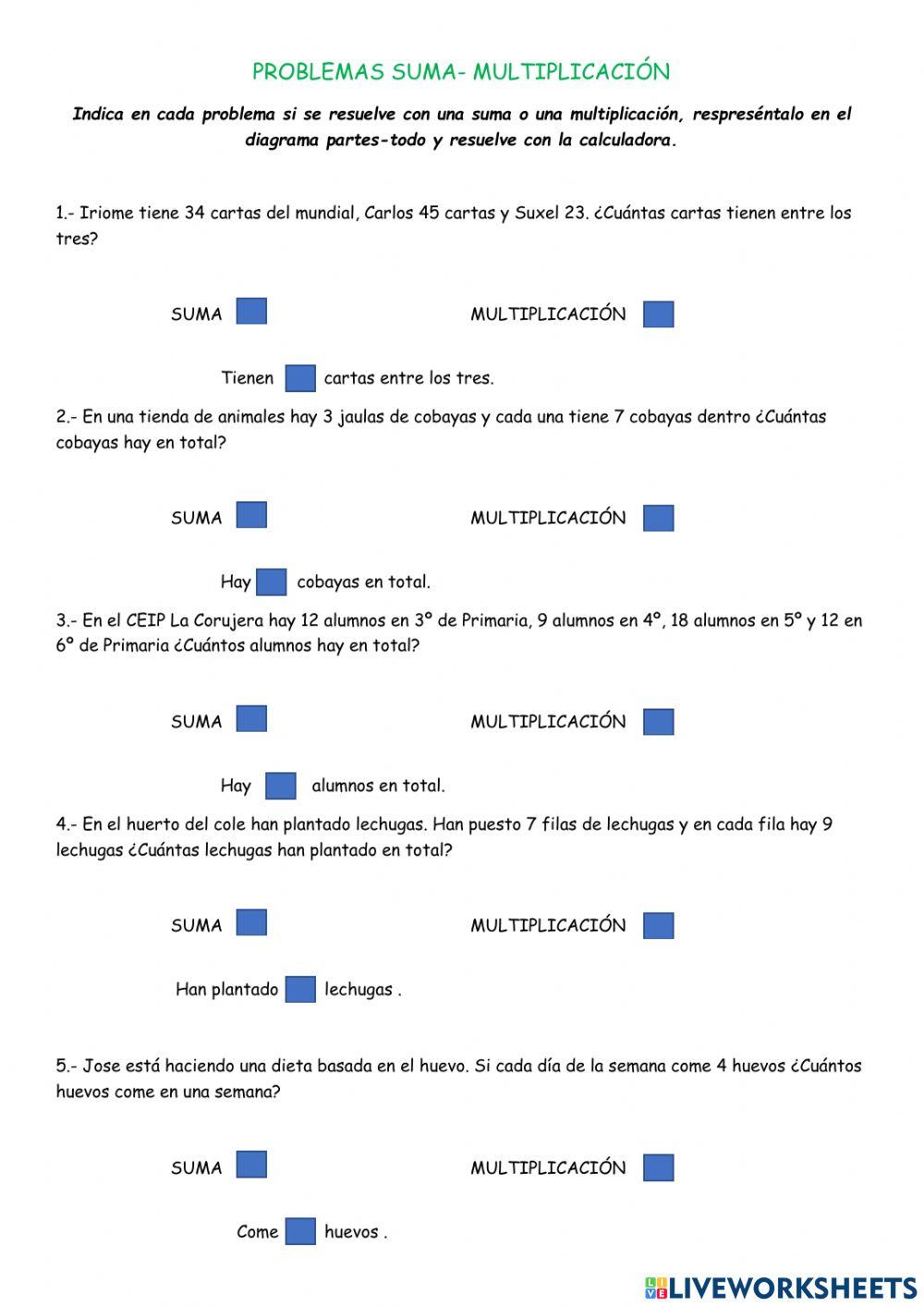 Problemas suma-multiplicación