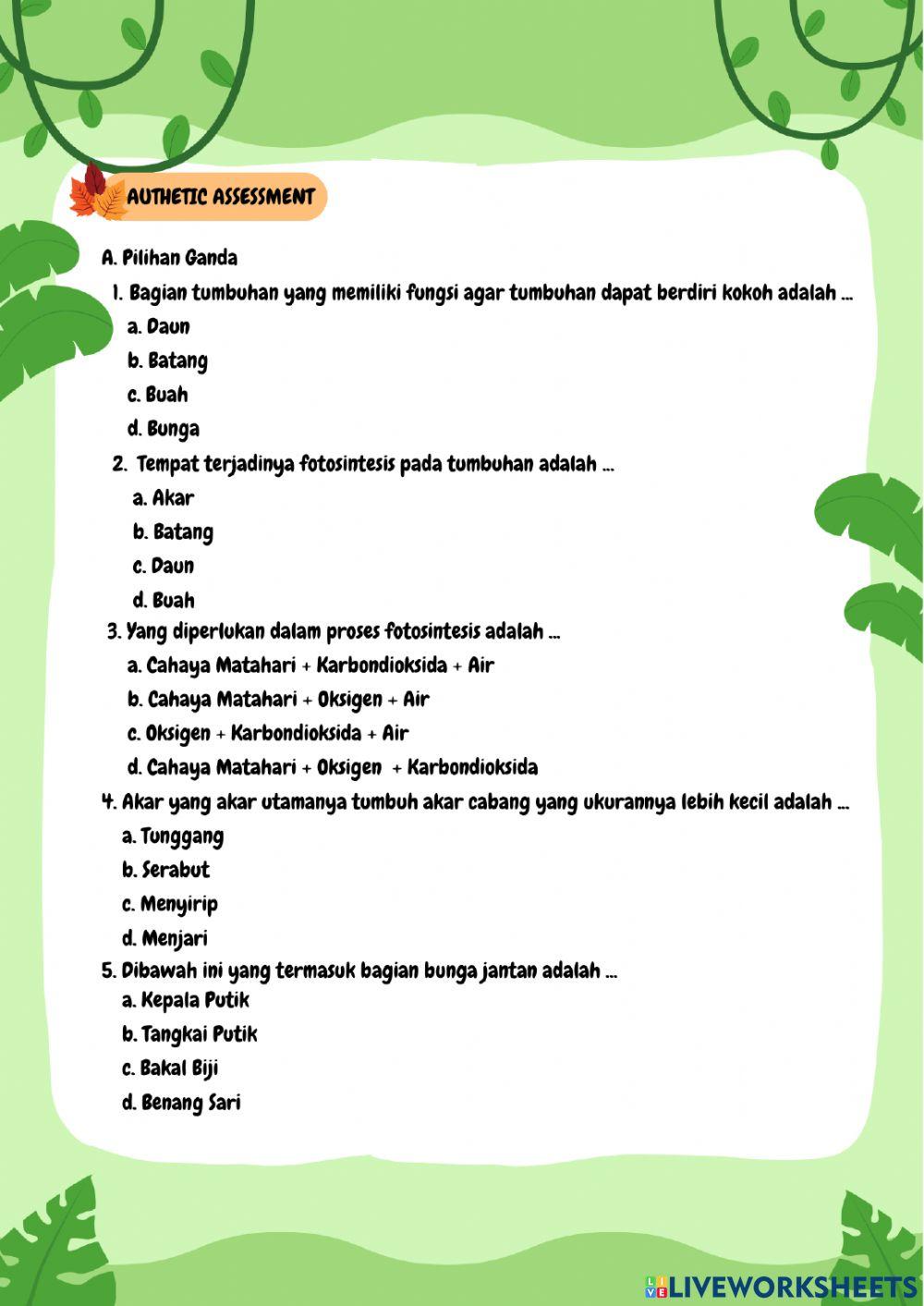 Revisi - Tumbuhan, Sumber Kehidupan Di Bumi