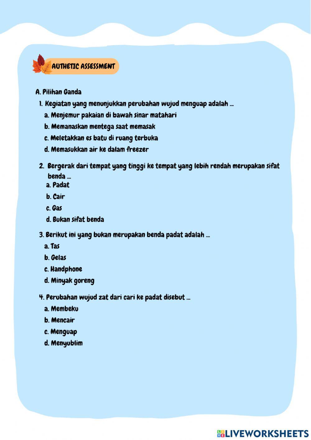 Revisi - Wujud Zat dan Perubahannya