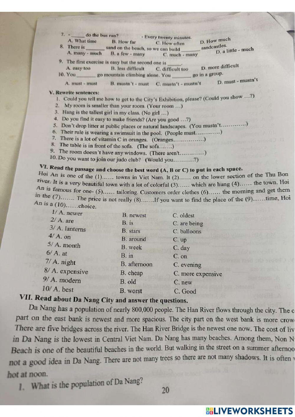 TA6.revision for the 1st term test