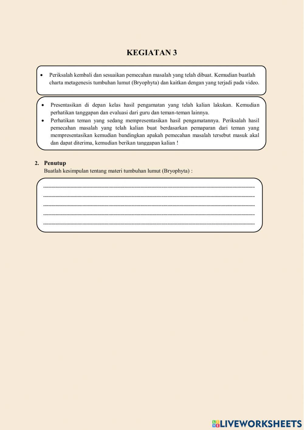 Kingdom Plantae: Tumbuhan Lumut