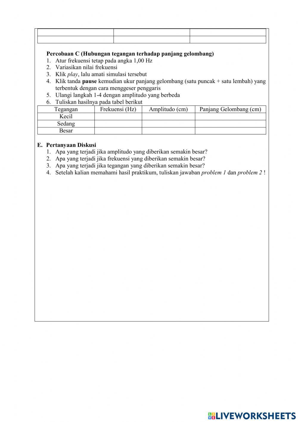 Karakteristik Gelombang