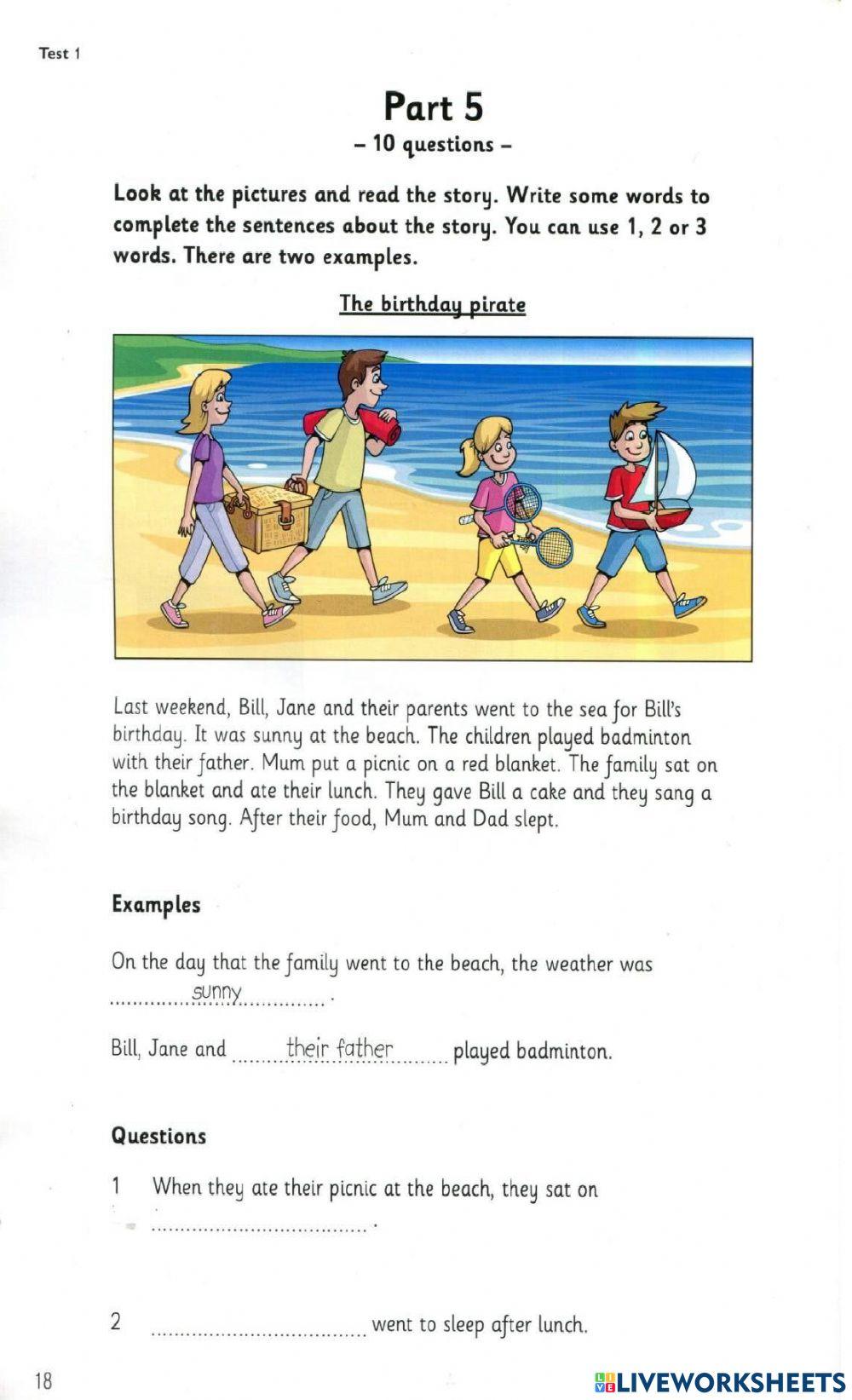 Reading and Writing Test