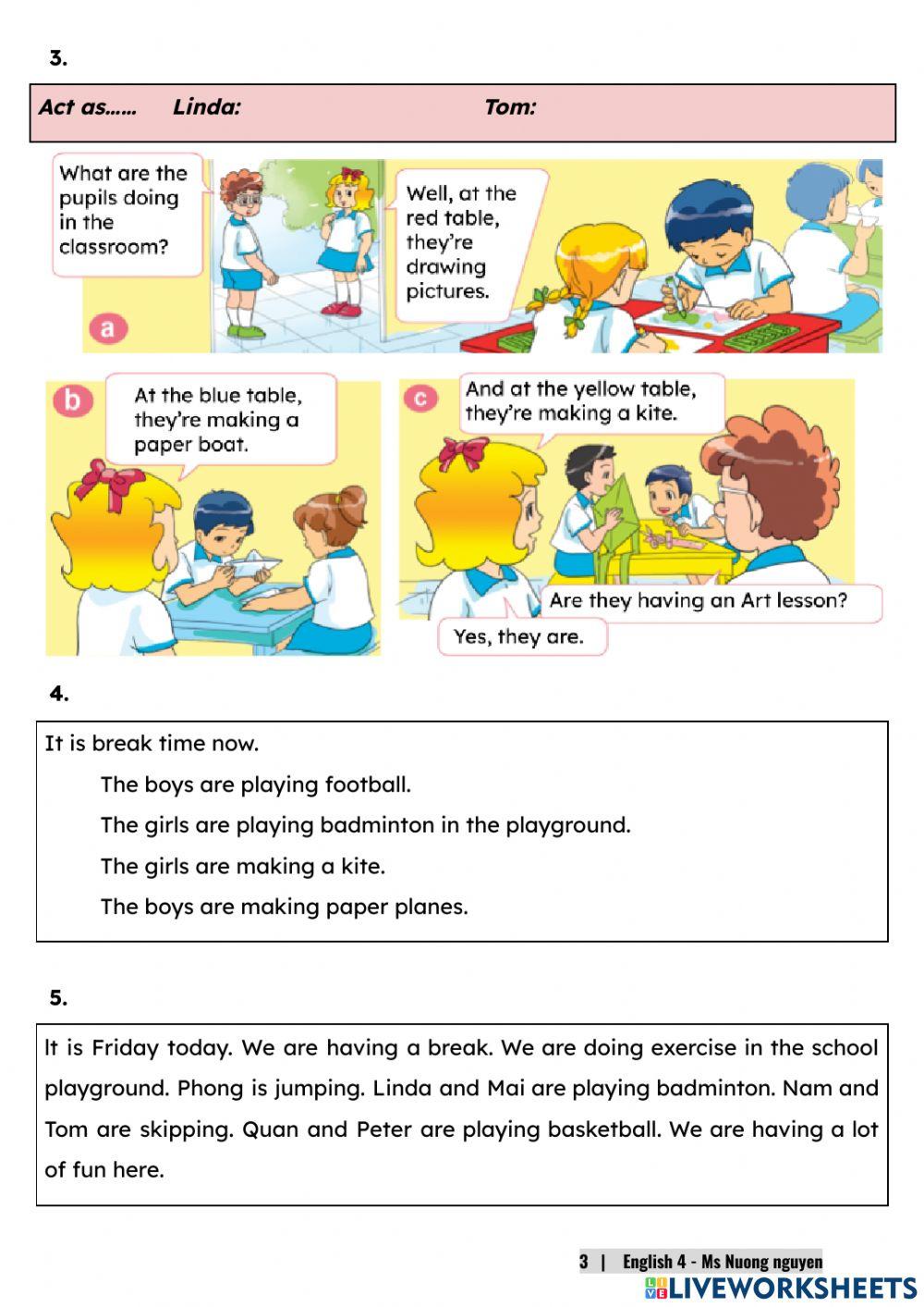 E4U9 (speaking) WHAT ARE THEY DOING? (Part 1) -nuongnguyen