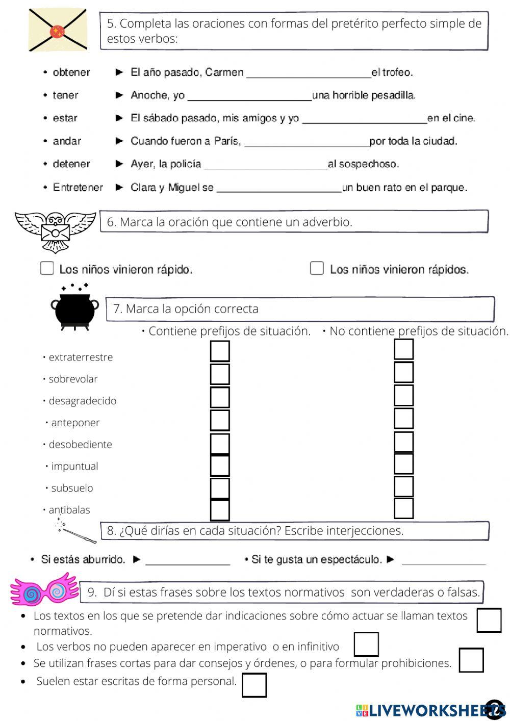Examen unidad 4  Lengua 6B
