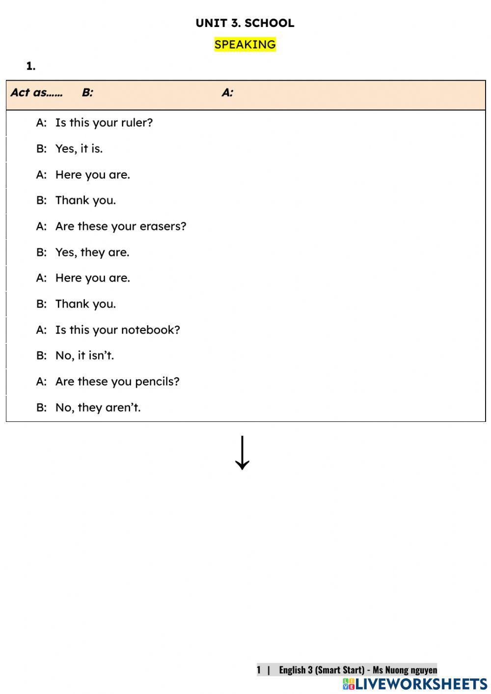 E3SS (speaking) U3 SCHOOL -nuongnguyen