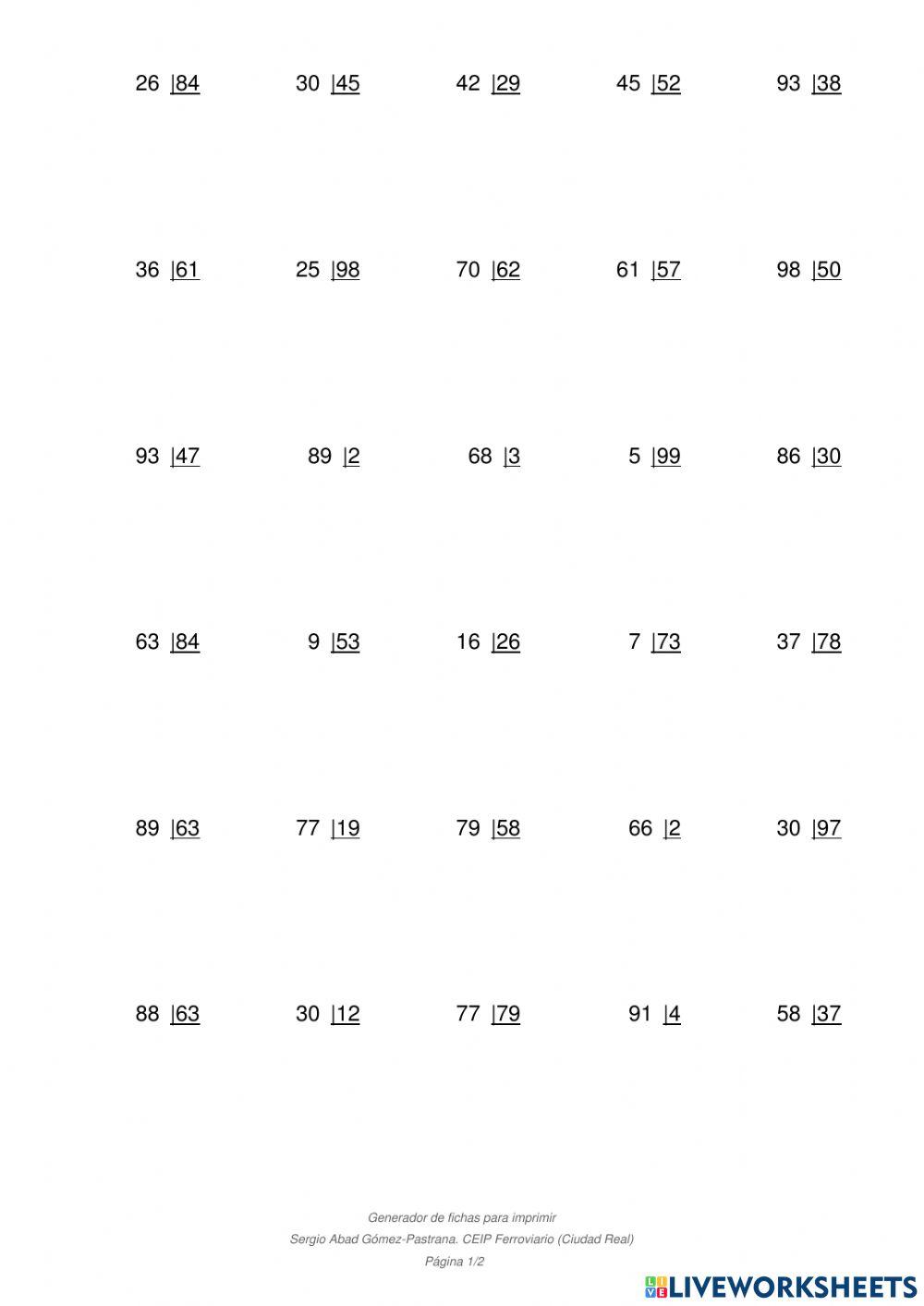 Divisiones dos cifras