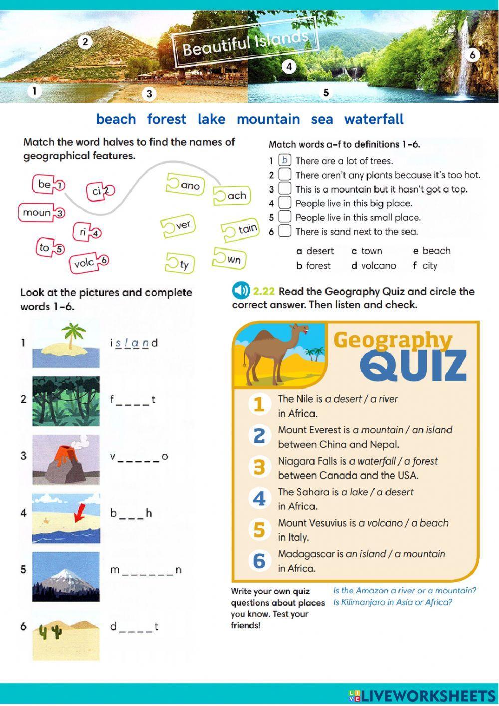 4 Big world. Geographical features. Vocabulary (Go getter 2)