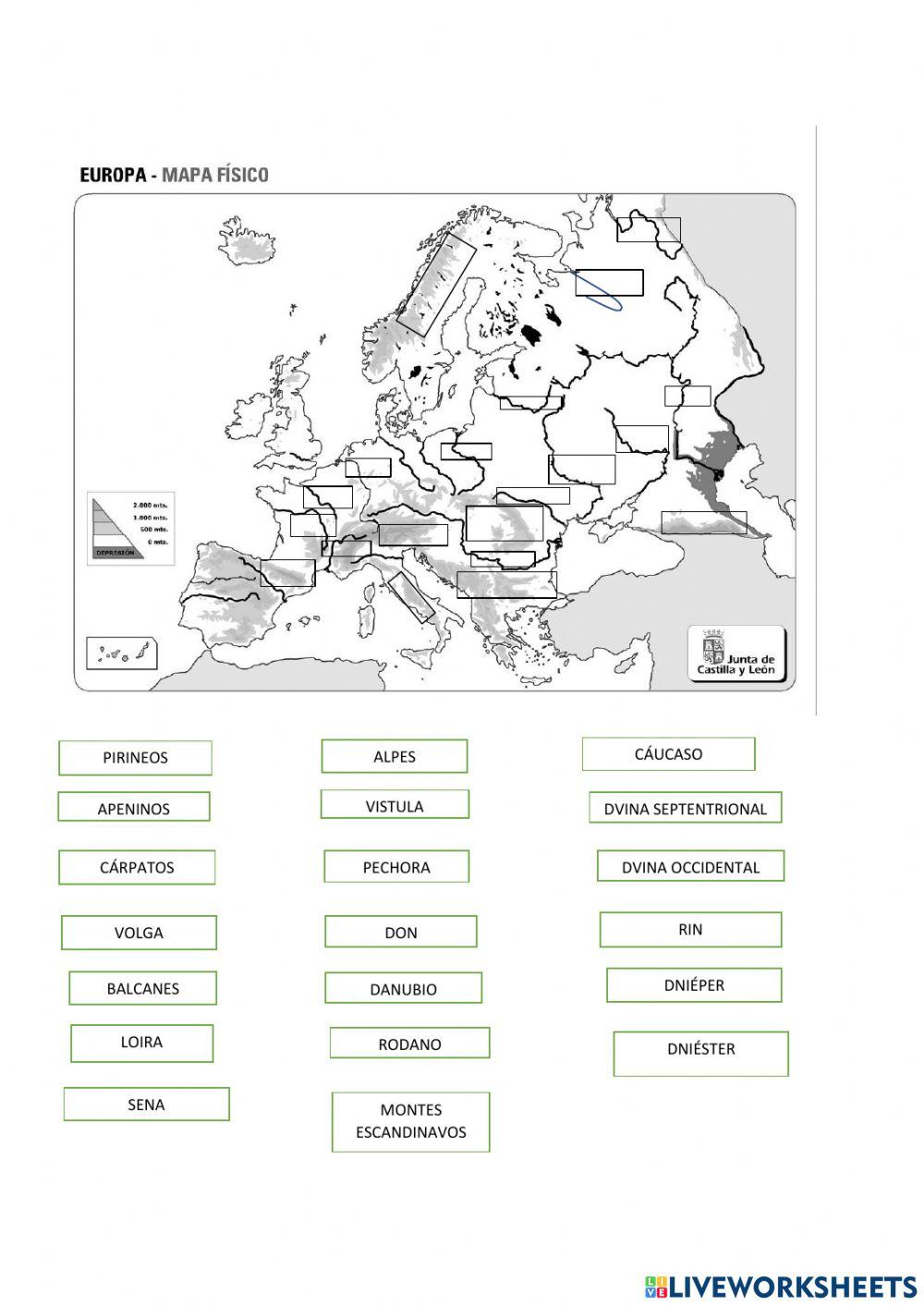 Mapa relieve europa