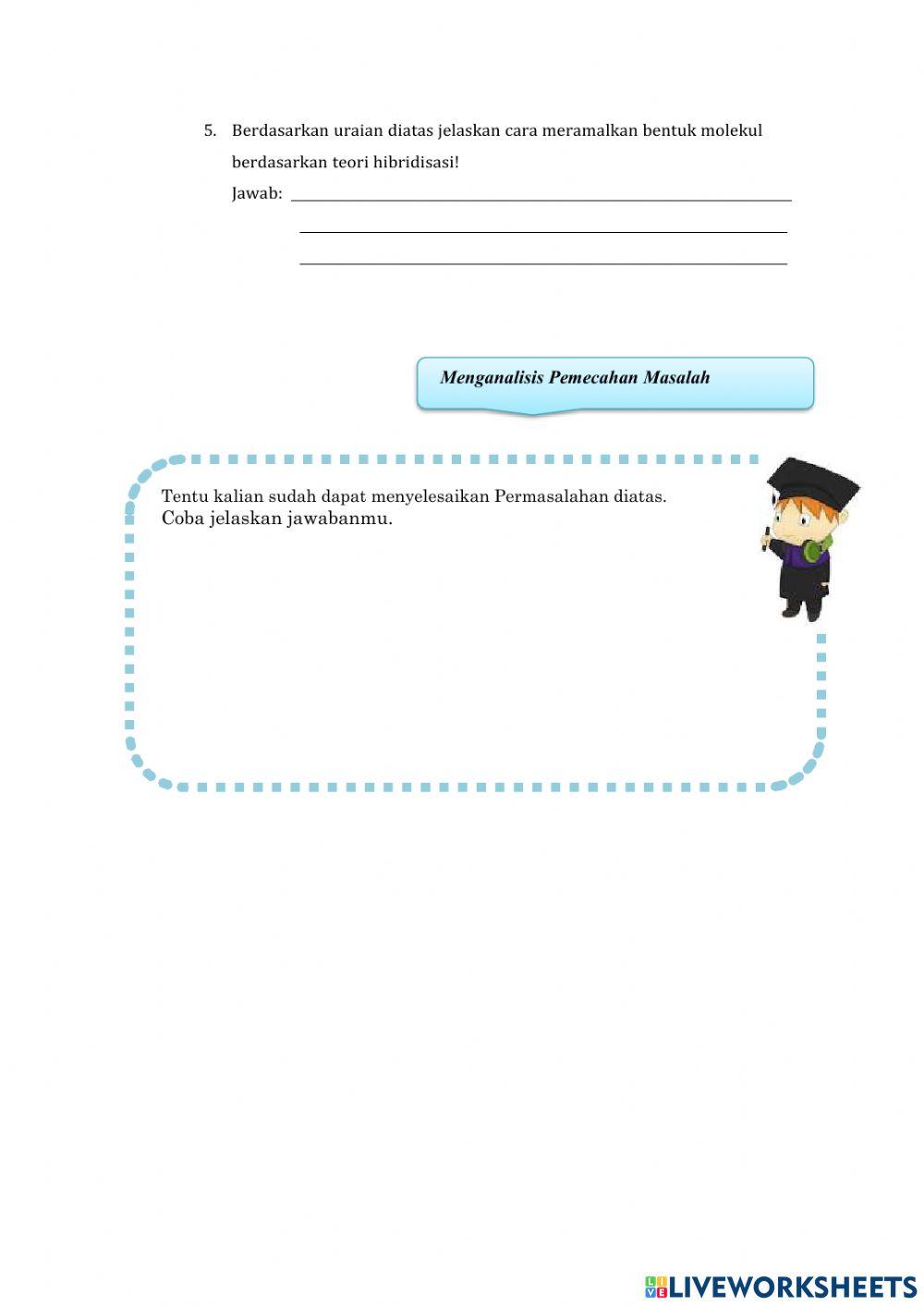 Bentuk Molekul dengan teori Hibridisasi