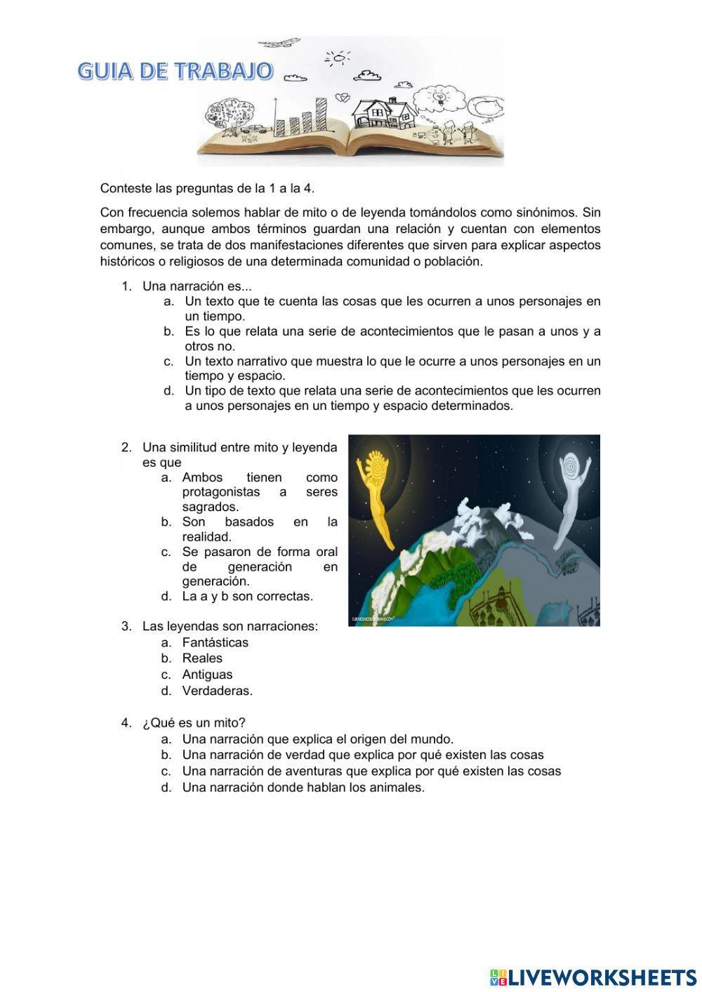 Guía de trabajo - Texto narrativo 5° y 6°