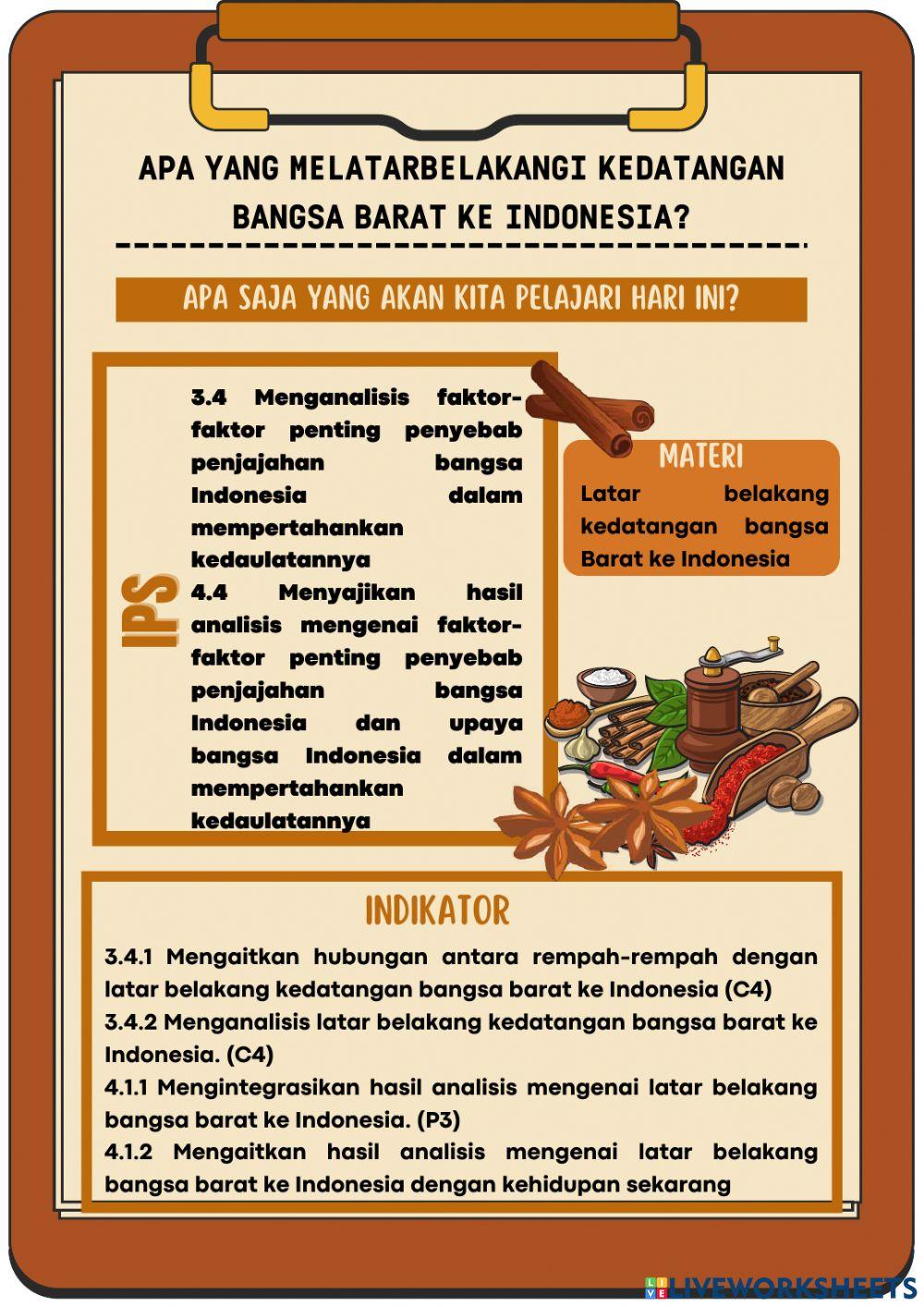 LKPD Peristiwa Kedatangan Bangsa Barta ke Indonesia