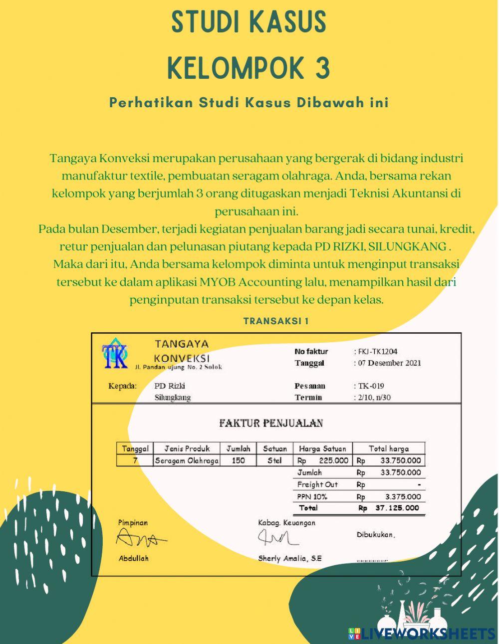 Entri Penjualan pada Myob Accounting Kel-3