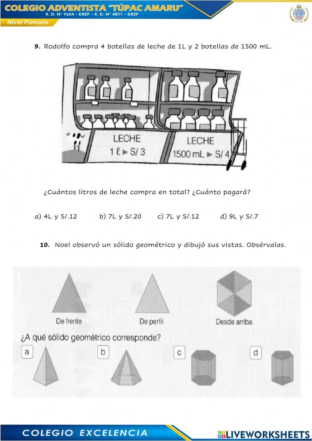 Evaluación de matemática