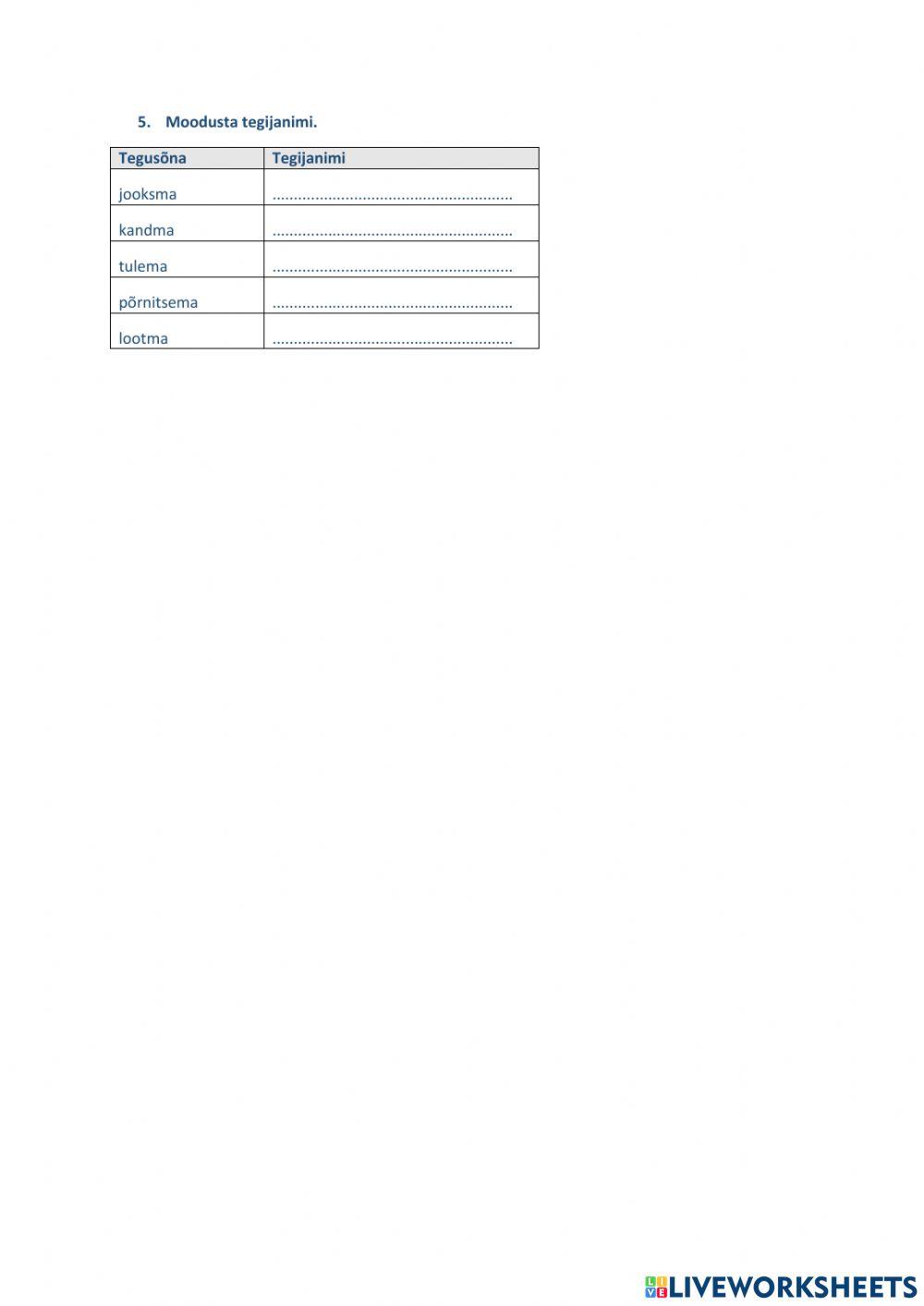 Helilised ja helitud häälikud, rõhuliide, tegijanimi, helitu hääliku naabrid, sõnastikuvorm. 4. klass
