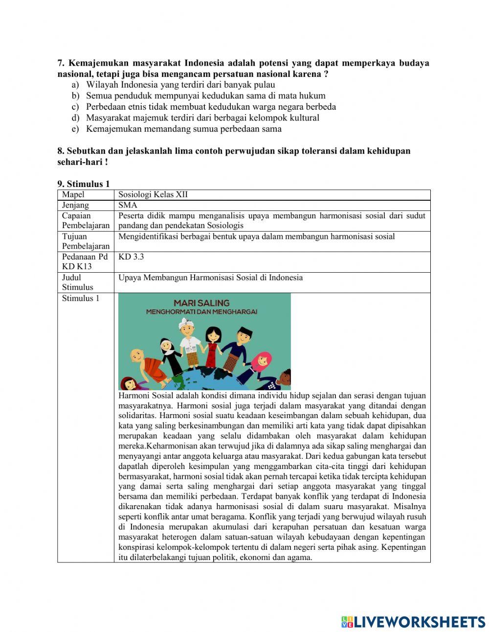 Upaya Membangun Harmonisasi Sosial