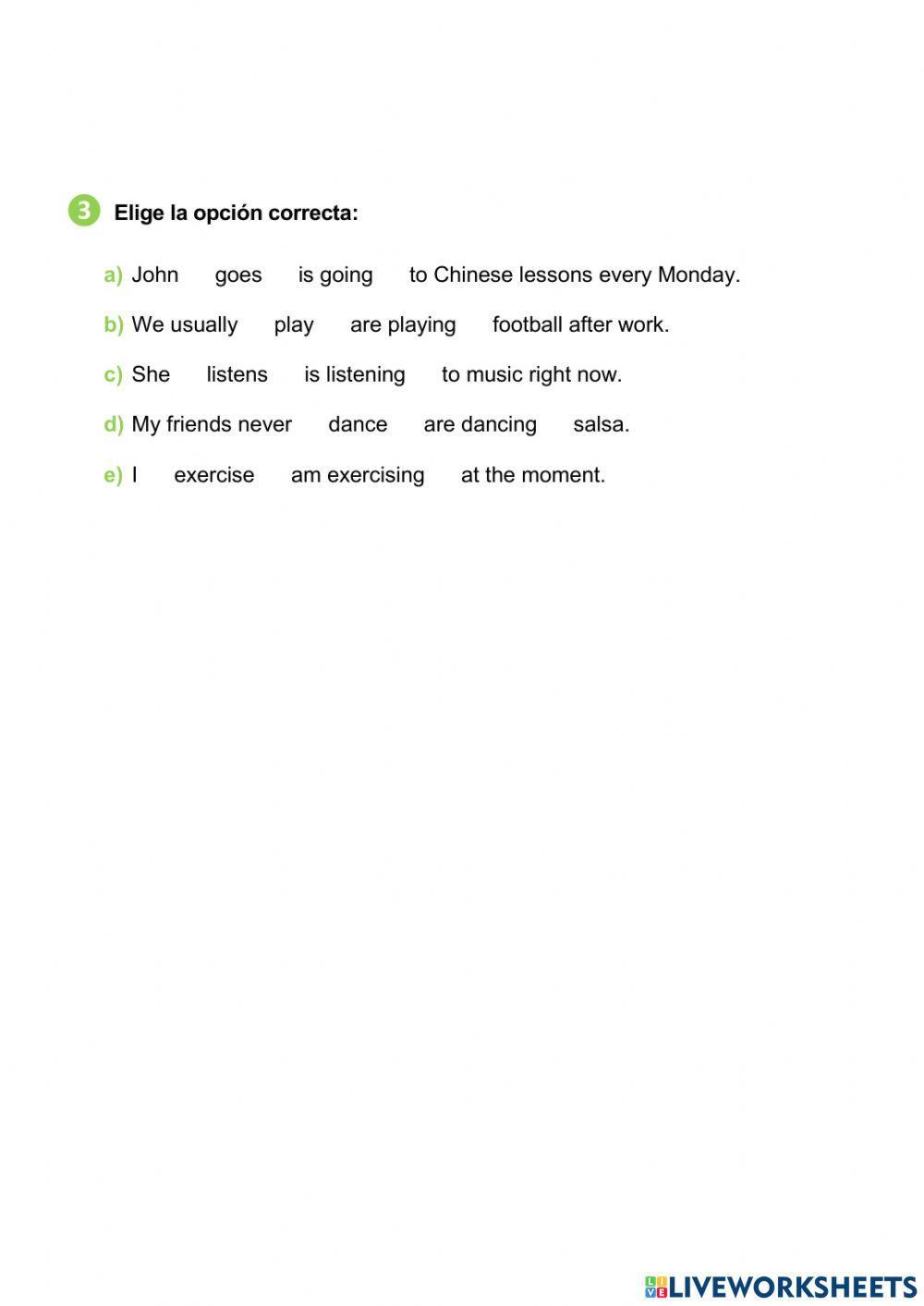 Presente simple - continuo