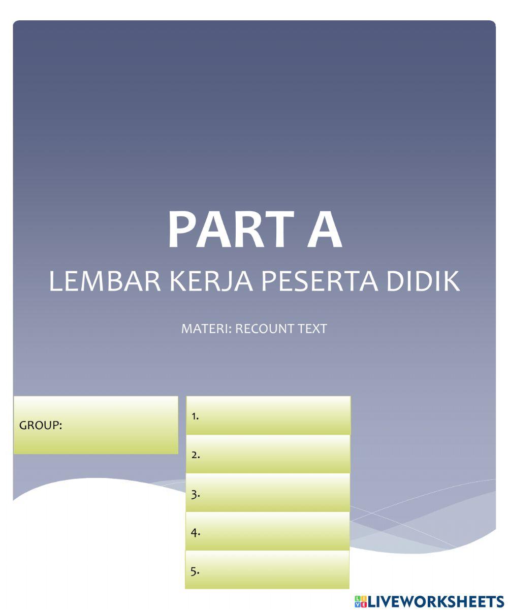 Worksheet 2 abc recount text