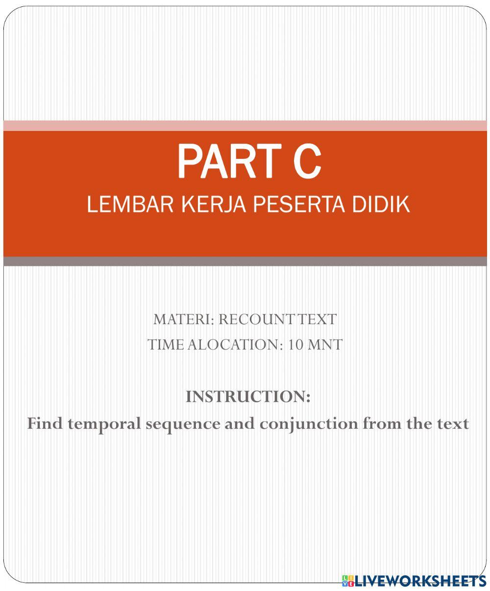 Worksheet 2 abc recount text