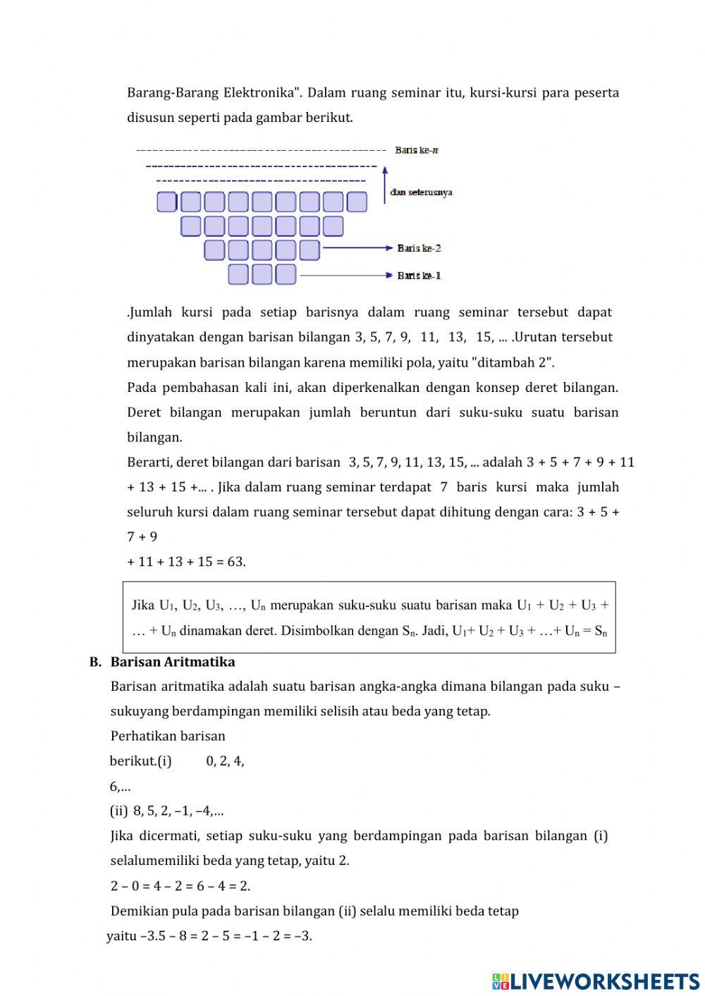 Bahan Ajar Barisan dan Deret Aritmatika