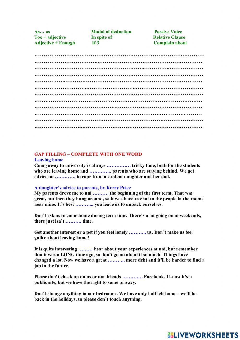 Final Grammar Review S5 and S6